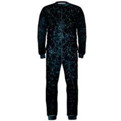 Polygonal And Triangles In Blue Colors  Onepiece Jumpsuit (men) 