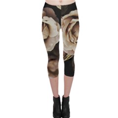 Roses Flowers Capri Leggings  by vanessagf