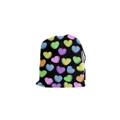 Valentine s Hearts Drawstring Pouches (xs)  by BubbSnugg