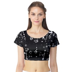 Old Love Short Sleeve Crop Top (tight Fit) by Valentinaart