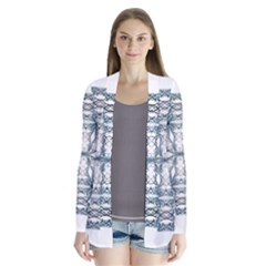 Mandala Blue And White Drape Collar Cardigan by vanessagf