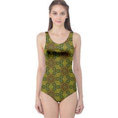 Camo Abstract Shell Pattern One Piece Swimsuit by TanyaDraws