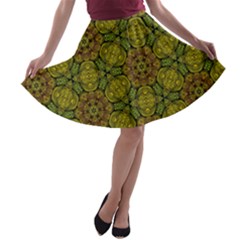 Camo Abstract Shell Pattern A-line Skater Skirt by TanyaDraws