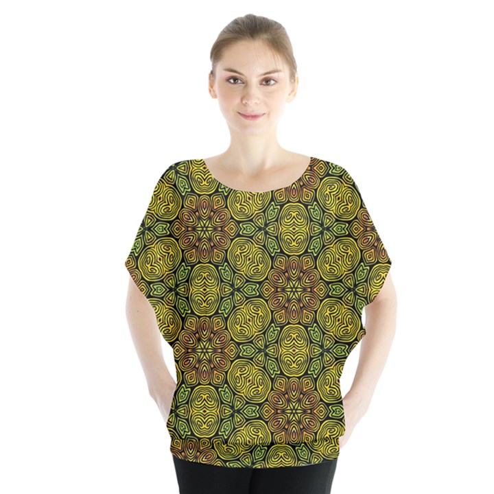 Camo Abstract Shell Pattern Blouse