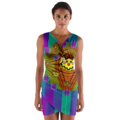 Flower Mice In Peace Balls Pop Art Wrap Front Bodycon Dress by pepitasart