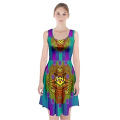 Flower Mice In Peace Balls Pop Art Racerback Midi Dress by pepitasart