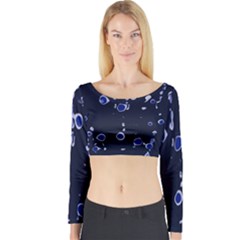 Blue Dream Long Sleeve Crop Top by Valentinaart