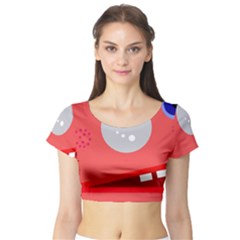 Cute Face Short Sleeve Crop Top (tight Fit) by Valentinaart