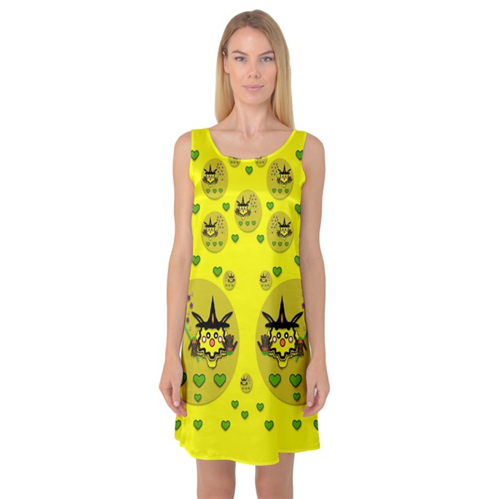 Wizard Mice In Fairy Dust Popart Sleeveless Satin Nightdress