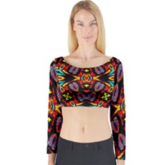 HEADS UP TALK Long Sleeve Crop Top