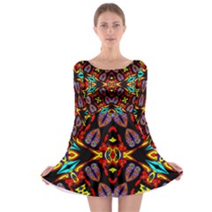 HEADS UP TALK Long Sleeve Skater Dress