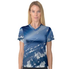 Space Photography Women s V-Neck Sport Mesh Tee