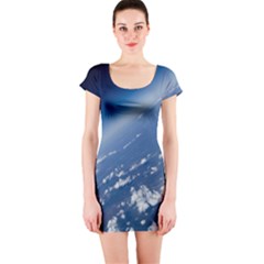 Space Photography Short Sleeve Bodycon Dress