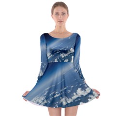 Space Photography Long Sleeve Skater Dress