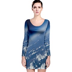 Space Photography Long Sleeve Velvet Bodycon Dress