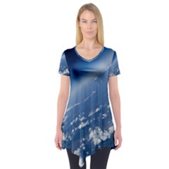 Space Photography Short Sleeve Tunic  by vanessagf