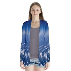 Space Photography Drape Collar Cardigan