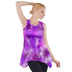 Purple Splatter Pattern Side Drop Tank Tunic