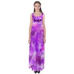 Purple Splatter Pattern Empire Waist Maxi Dress