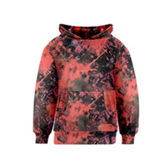 Pink And Black Abstract Splatter Paint Pattern Kids  Pullover Hoodie by traceyleeartdesigns