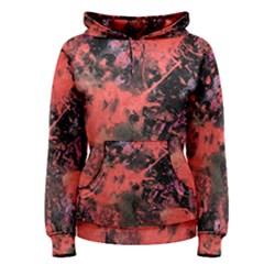 Pink And Black Abstract Splatter Paint Pattern Women s Pullover Hoodie by traceyleeartdesigns