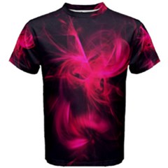 Pink Flame Fractal Pattern Men s Cotton Tee by traceyleeartdesigns