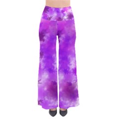 Purple Splatter Pattern Women s Chic Palazzo Pants by traceyleeartdesigns