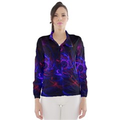 Pink, Red And Blue Swirl Fractal Wind Breaker (women)