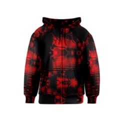 Red And Black Lake Fractal Kids  Zipper Hoodie