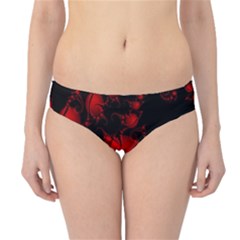 Red And Black Lake Fractal Hipster Bikini Bottoms by traceyleeartdesigns