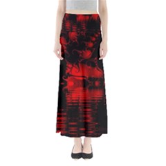 Red And Black Lake Fractal Maxi Skirts by traceyleeartdesigns