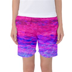 Pink And Blue Water Women s Basketball Shorts