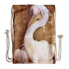 920-pelican Drawstring Bag (large) by PimpinellaArt