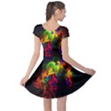 Bright Multi Coloured Fractal Pattern Cap Sleeve Dresses View2