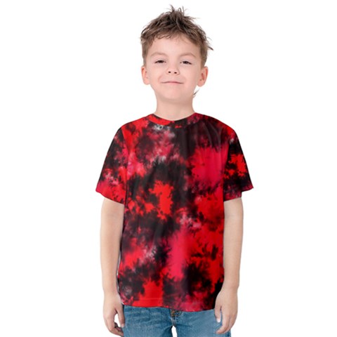 Black And Red Pattern Kid s Cotton Tee by traceyleeartdesigns