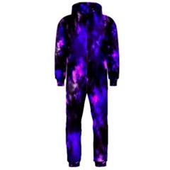 Black And Purple Pattern Hooded Jumpsuit (men) 