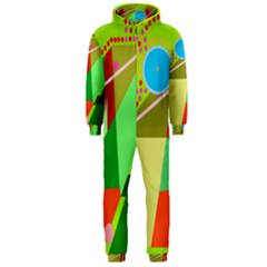 Colorful Abstraction Hooded Jumpsuit (men)  by Valentinaart