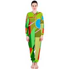 Colorful Abstraction Onepiece Jumpsuit (ladies)  by Valentinaart