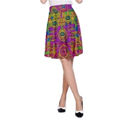 Carpe Diem In Rainbows A-line Skirt by pepitasart