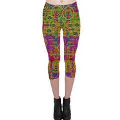 Carpe Diem In Rainbows Capri Leggings  by pepitasart