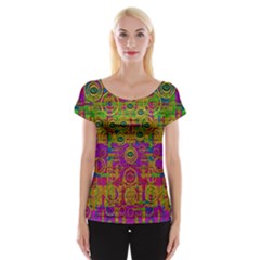 Carpe Diem In Rainbows Women s Cap Sleeve Top by pepitasart