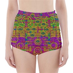 Carpe Diem In Rainbows High-waisted Bikini Bottoms by pepitasart