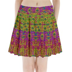 Carpe Diem In Rainbows Pleated Mini Skirt by pepitasart