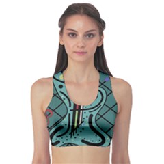 Blue Guitar Sports Bra by Valentinaart