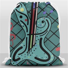 Blue Guitar Drawstring Bag (large) by Valentinaart