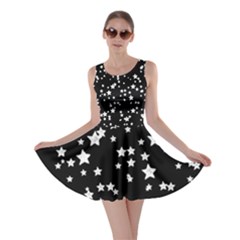 Black and White Starry Pattern Skater Dress