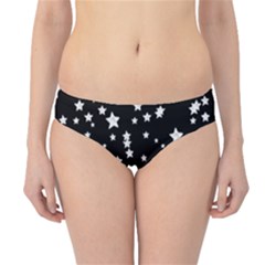 Black and White Starry Pattern Hipster Bikini Bottoms