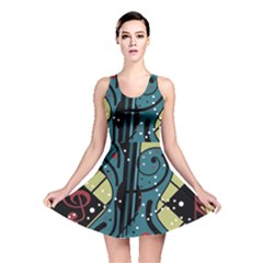 Playful Guitar Reversible Skater Dress by Valentinaart