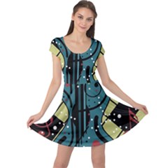 Playful Guitar Cap Sleeve Dresses by Valentinaart