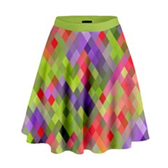 Colorful Mosaic High Waist Skirt by DanaeStudio